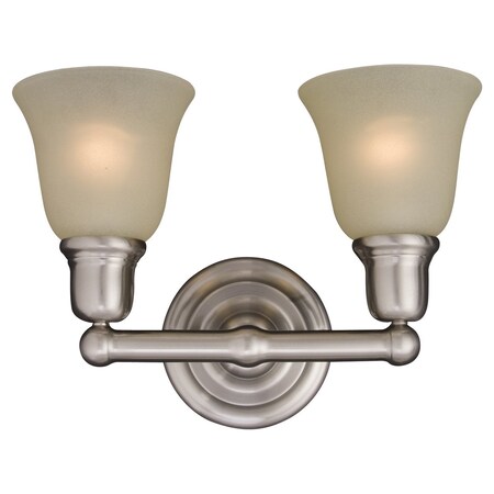 Maxim Two Light Satin Nickel Soft Vanilla Glass Vanity 11087SVSN